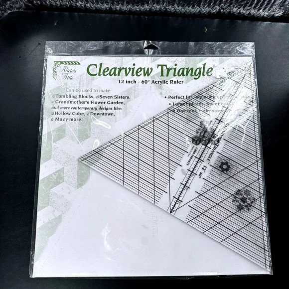 Alicia's Attic Clearview Triangle 12 Inch 60 Degree Acrylic Quilting Ruler NEW - Picture 1 of 7
